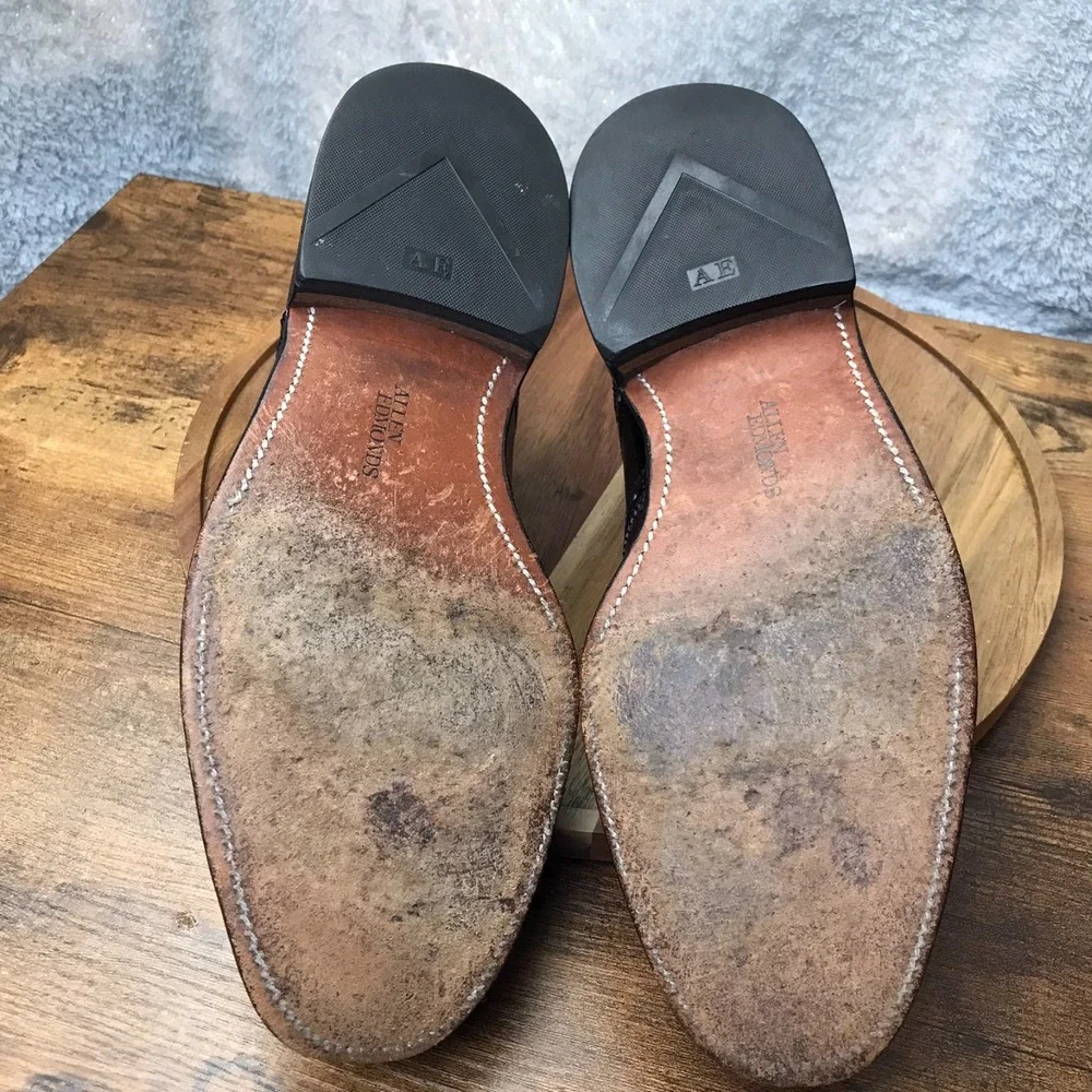 Allen Edmonds Polo Saddle Oxford‎ Dress Shoes Mens 9.5C Burgundy/Black *Flaws